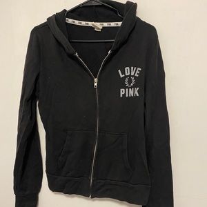 Victoria Secret Pink full zip hoodie Black